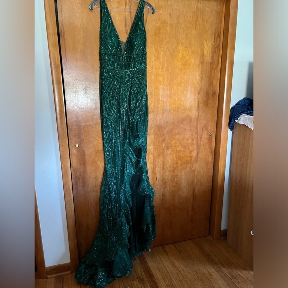 Rachel Allan Green Evening Gown - Picture 3 of 7
